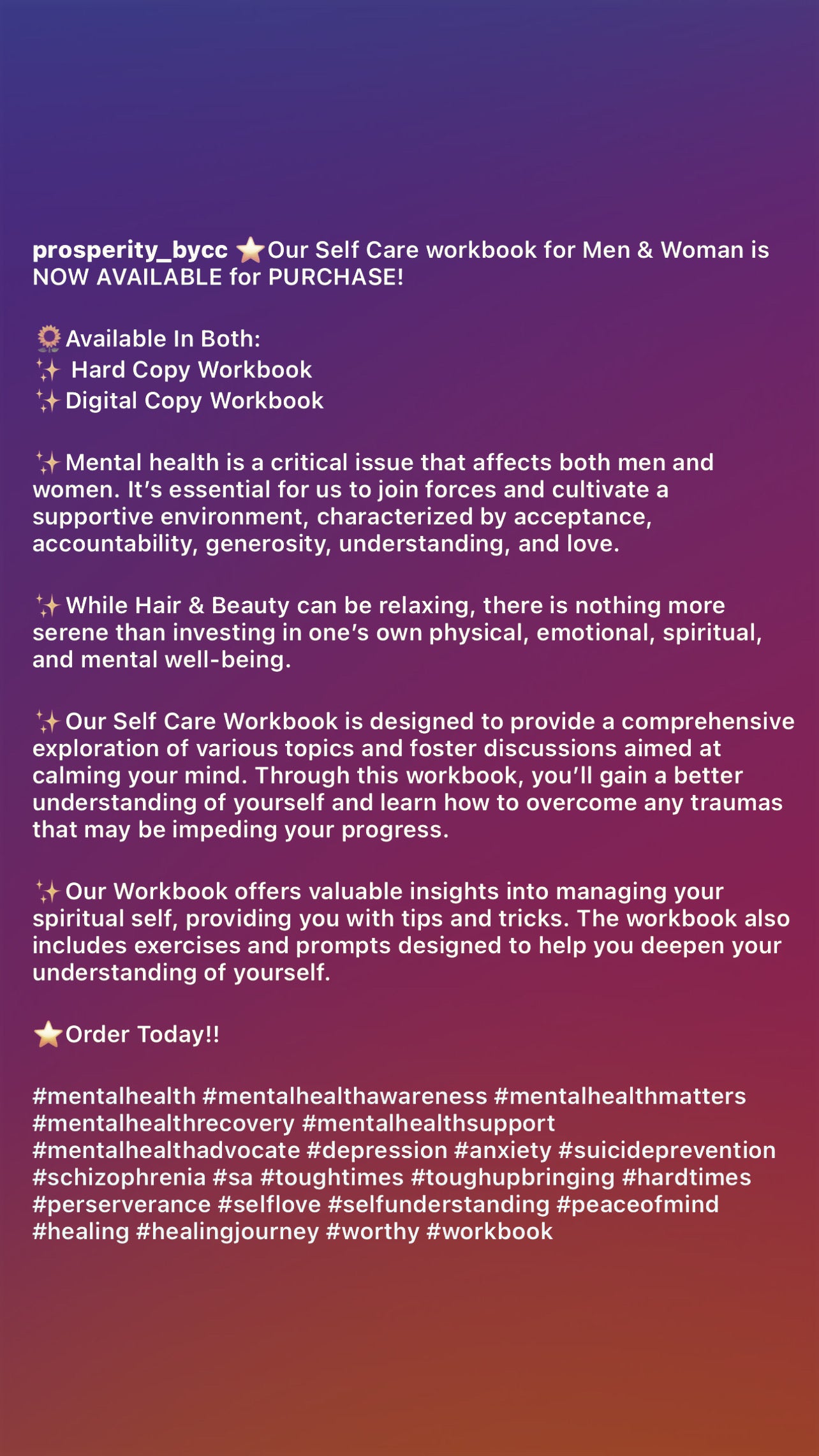 ⭐️Self Self Care Workbook for MEN ✨Digital Copy
